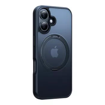 Beschermend telefoonhoesje Torras Ostand Pro voor iPhone 16 — zwart, slank schokbestendig design
