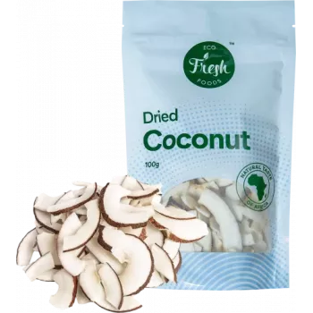 Gedroogde kokosnoot Eco fresh foods 100 g – geraspte gedroogde kokosrasp, pak van 100 g