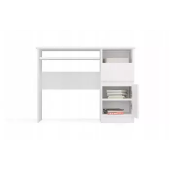 Bureau top e shop PORTO rechts wit, rechthoekig spaanplaatblad 985×510×755 mm, 1 lade, toetsenbordlade
