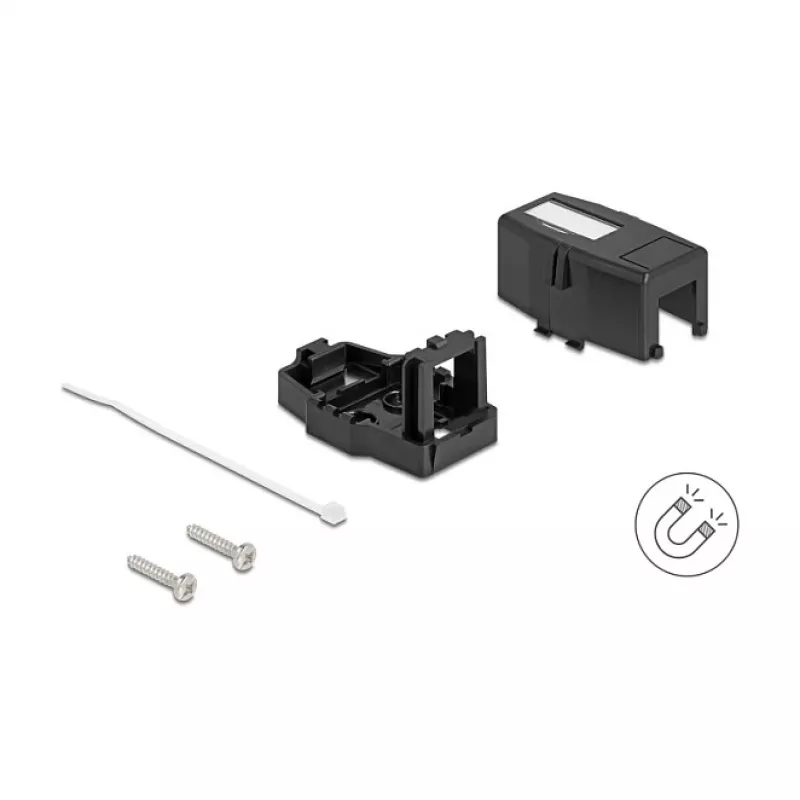 Delock 85840 Lege Keystone-behuizing, 1 poort, met magnetische voet, zwart