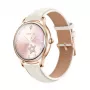 Smartwatch Colmi L28 met gouden behuizing en gouden lederen band
