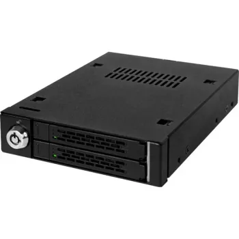 ICY DOCK - ToughArmor - MB992SK-B - SATA - adapter - 2x 2,5 inch > 3,5 inch - SATA 6 Gbit/s - veiligheidsslot - metaal - LED - tot 9,5 mm bouwhoogte