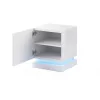 Nachtkastjesset cama meble QIU, 2 stuks, MDF, wit hoogglans, 46×41,5×53 cm