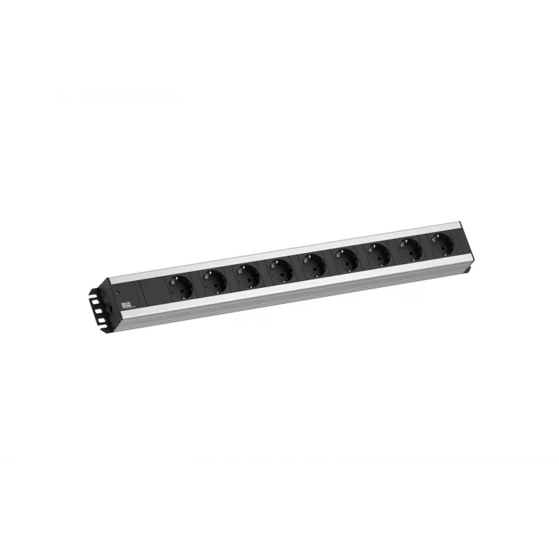 Bachmann 300.001 stroomverlenging 2 m 9 AC-stopcontacten, binnen, zwart, grijs