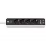 Power Extension Brennenstuhl Ecolor 1,5m 4 AC-stopcontacten binnen zwart wit