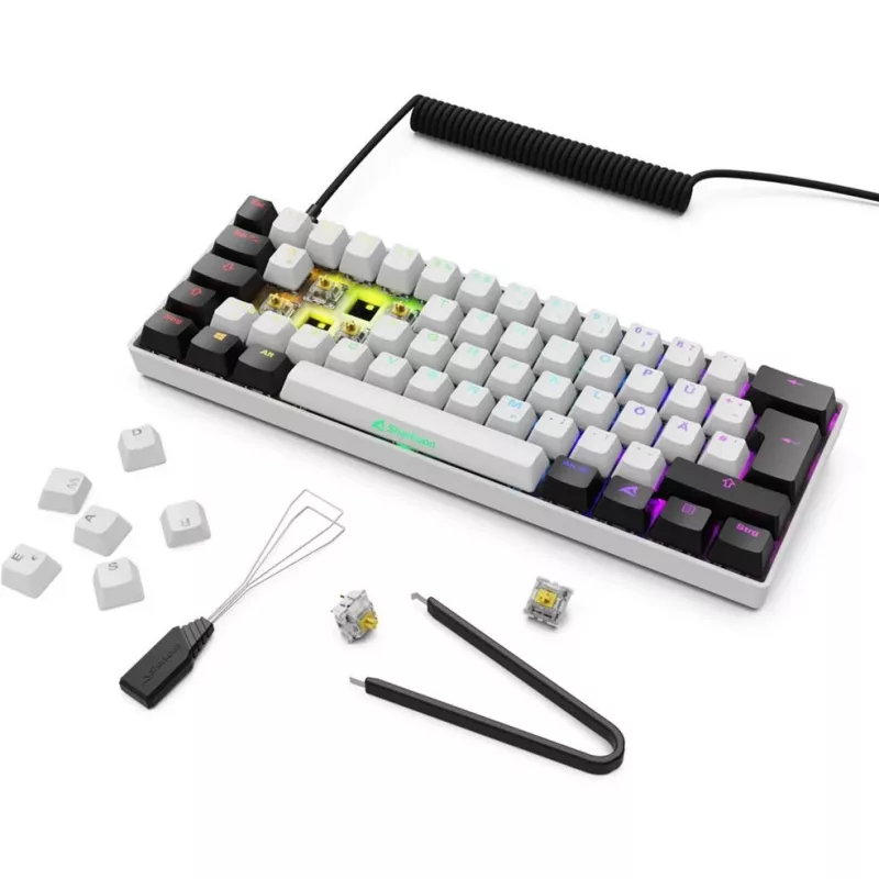 Sharkoon SGK50 S4 toetsenbord Home USB QWERTZ Duits wit RGB LED 60%