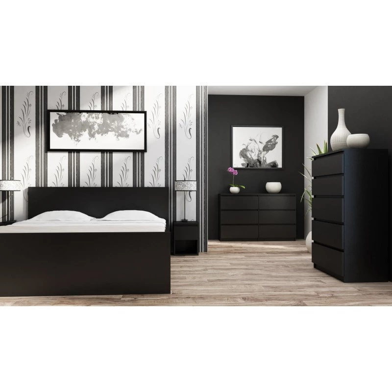 Kommode Top e Shop M5 CZERŃ, 5 laden, zwart, 700×400×1120 mm, spaanplaat