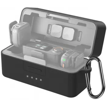 PULUZ siliconen beschermhoes voor oplaadcase van DJI Mic 3 (zwart)