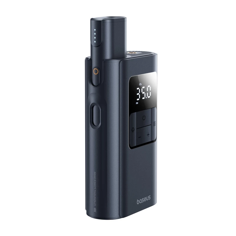 Baseus PrimeTrip VA1 draagbare bandenpomp, 75 W, 2-in-1 met zaklamp en 6000 mAh powerbank, zwart