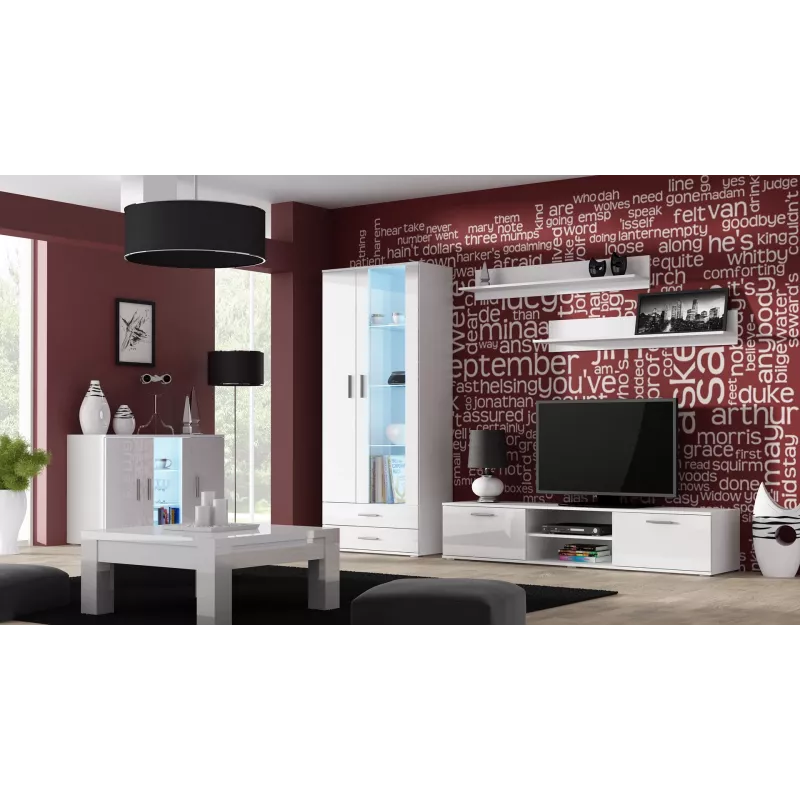 Cama sideboard 120 cm SOHO S7 wit/wit glanzend