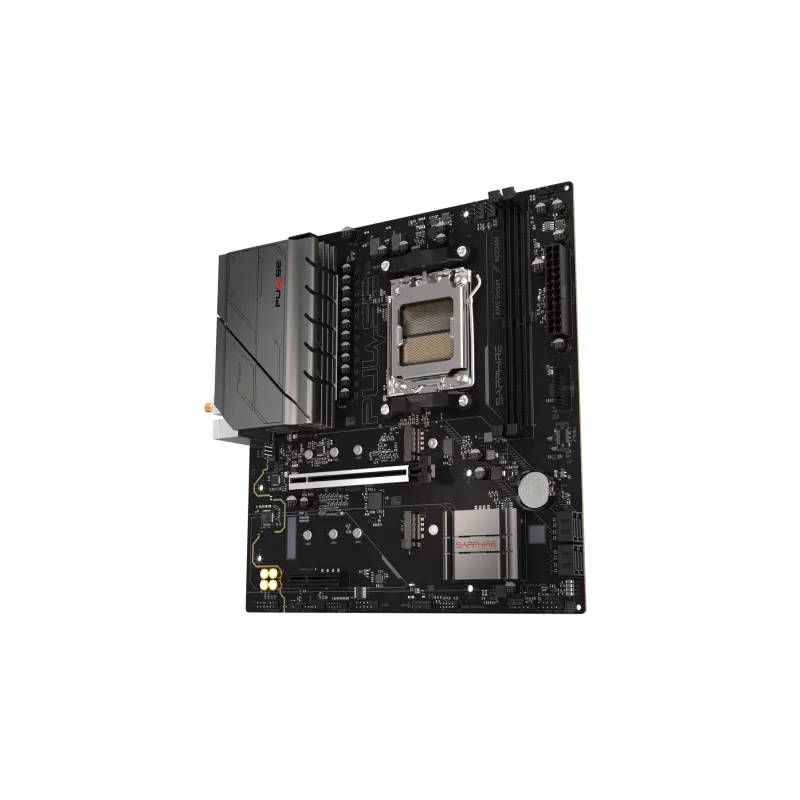 Moederbord Sapphire PULSE A620AM (microATX) socket AM5, AMD A620A, DDR5, 2x DIMM, 64 GB, 2x M.2, Gigabit LAN