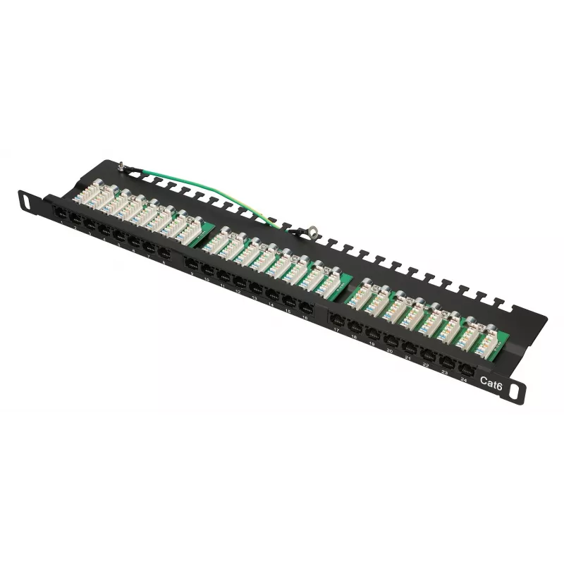 Patchpanel Extralink CAT6 UTP 0.5U 24 poorten