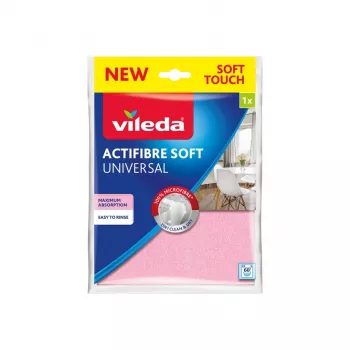 Reinigingsdoek VILEDA Actifibre Soft 171805 — microvezel, 100 % microvezel, zeer absorberend, wasbaar tot 60 °C, 1 stuk
