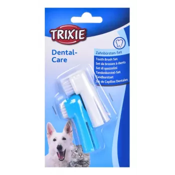 Pet vingertandenborstel Trixie 2550 — technopolymeer, 60 mm hoogte, 2-pack, voor katten en honden