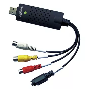 LogiLink USB 2.0 a/V grabber. USB a/M naar 3xCinch + MiniDIN5/F. zwart