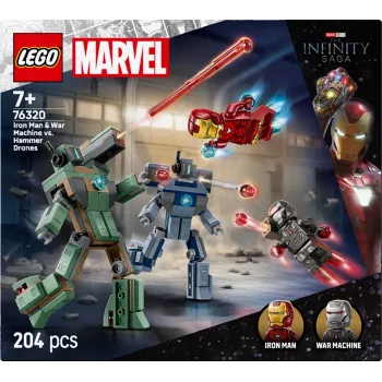 Constructiespeelgoed LEGO Marvel Super Heroes Iron Man War Machine set 76320, 204 onderdelen, 2 minifiguren, 100 mm hoogte