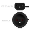 Netadapter QOLTEC IEC 320 C14 naar Franse stekker, 0,15 m kabel