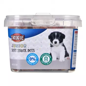 Hondentrainingslekkernijen Trixie Junior Dots 140 g – zachte zalmsnacks voor puppy's