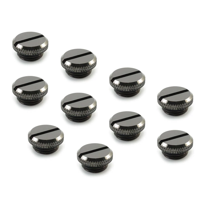 XSPC G1/4 inch V2 afsluitplug met schroefdraad, 10-pack – zwart-chroom