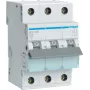 Hager MCN306. Nominale stroom: 6 A. Type: C-karakteristiek, aantal modules (max): 3 modules. Breedte: 52,5 mm, diepte: 70 mm, hoogte: 83 mm (MCN306)