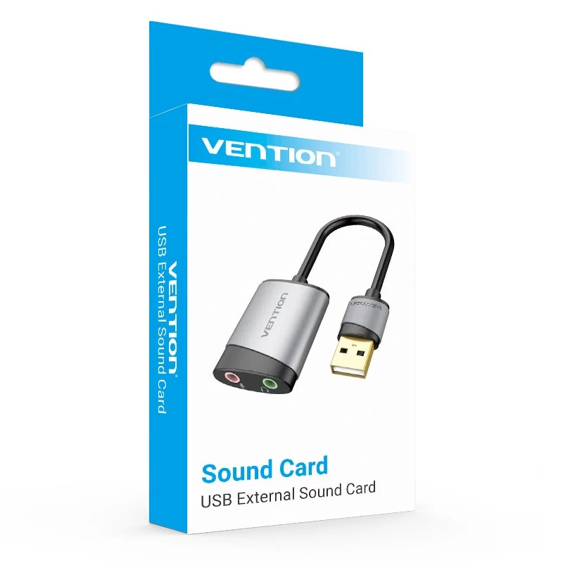 Vention USB externe geluidskaart 0,15M grijs metaal type