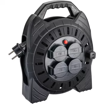 Kabelhaspel Hazet 161N-3D, 10,00 m kabel, zwart, draagbare stroomverlengkabelhaspel