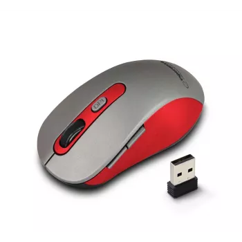 Draadloze optische muis ESPERANZA EM131R 2,4 GHz, 1600 DPI, voor beide handen, nano-USB-ontvanger, 6 knoppen, grijs