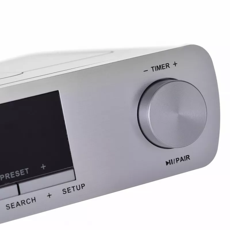 Keukenradio BLAUPUNKT KR14BT met Bluetooth, FM, LED-display, 2x0.8W, net/batterij, grijs