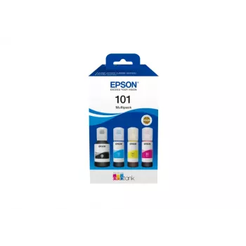 Originele Epson EcoTank inktfles 4-kleurenset — zwart 127 ml, cyaan/magenta/geel 210 ml (C13T03V64A)