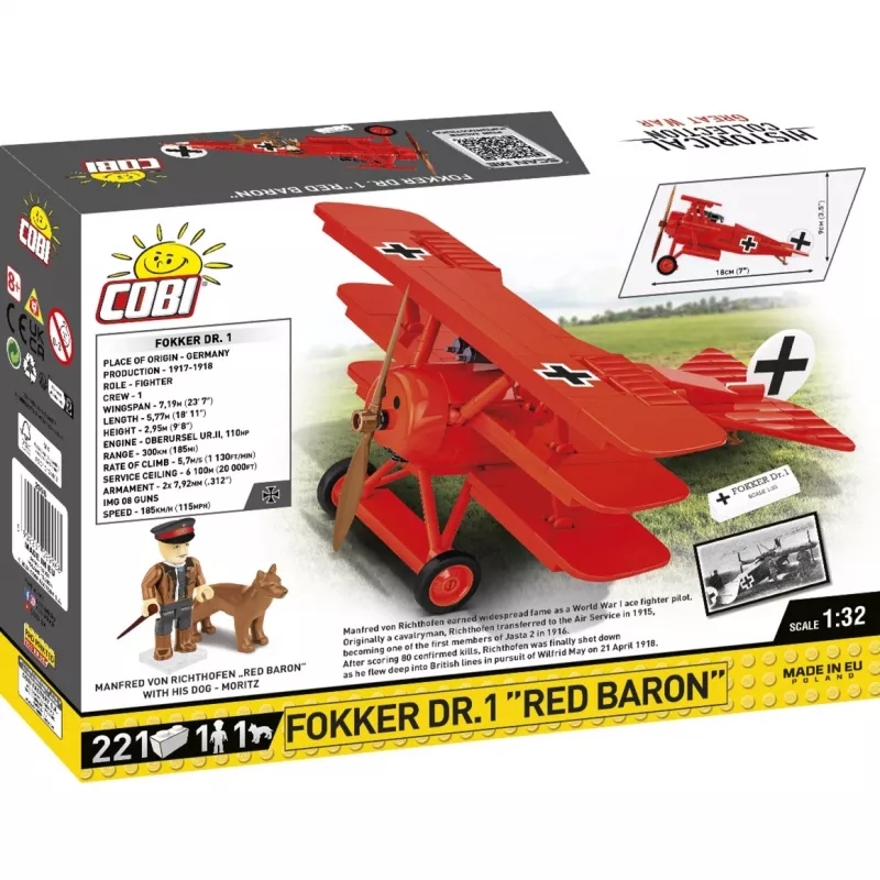 Blocks Fokker DR.1 Red Baron 221 bouwstenen