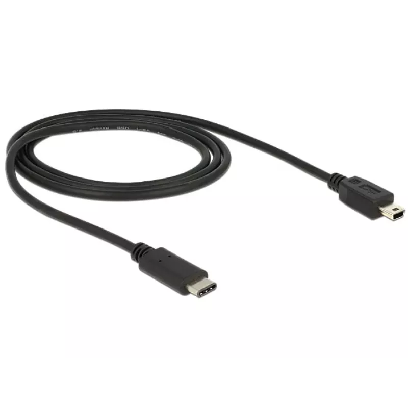 USB-kabel DeLOCK 83603 USB 2.0 1m USB C Mini-USB B zwart