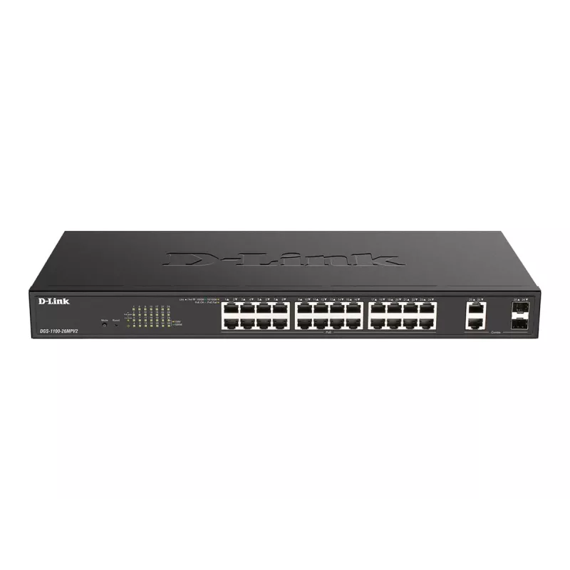 D-Link DGS-1100-26MPV2/E netwerkswitch Managed L2 Gigabit Ethernet (10/100/1000) Power over Ethernet (PoE) zwart