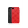 Telefoonhoes Devia voor iPhone SE2 in rood met weefpatroon