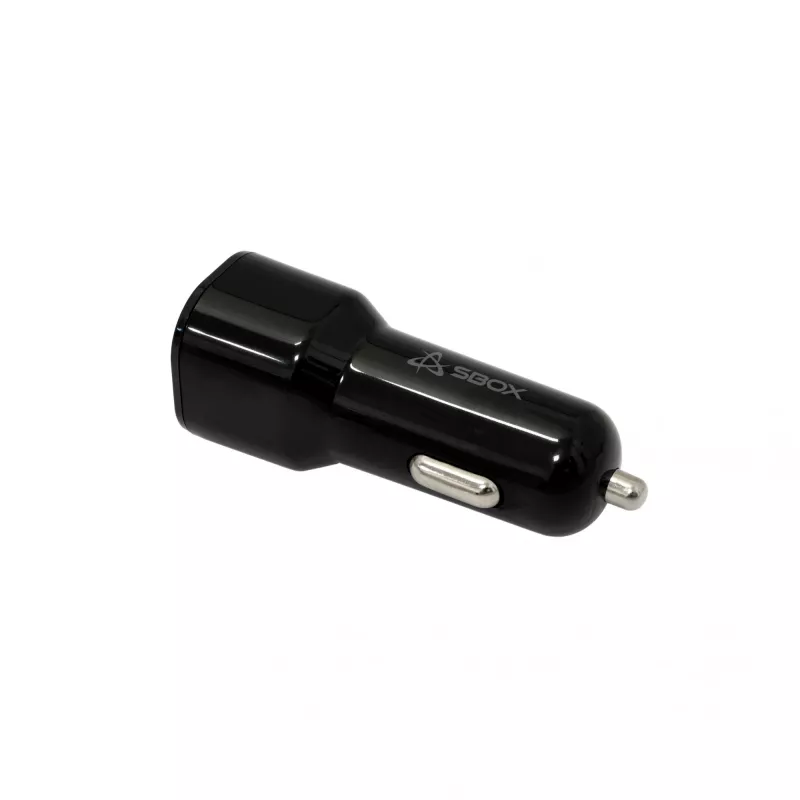 Autolader SBOX CC-038 38W zwart — dual-USB-voeding voor voertuigen