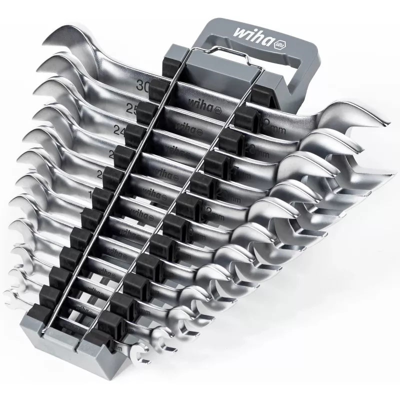 Steeksleutelset Wiha 44753 — 12-delig, sleutelwijdtes SW 6–32 mm
