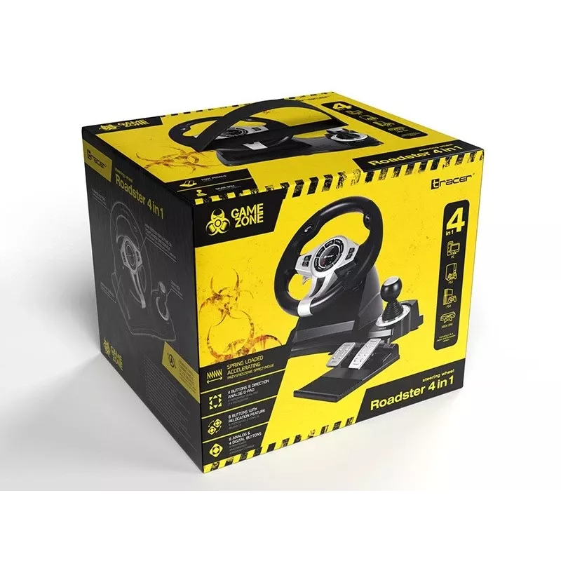 Tracer TRAJOY46524 gaming controller zwart stuurwiel + pedalen PlayStation 4, Playstation 3