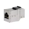 Afgeschermde Cat6 keystone inline-koppelaar 8-delige set, EQUIP — plat model, RJ-45, 17×35,5×24,4 mm, zilver