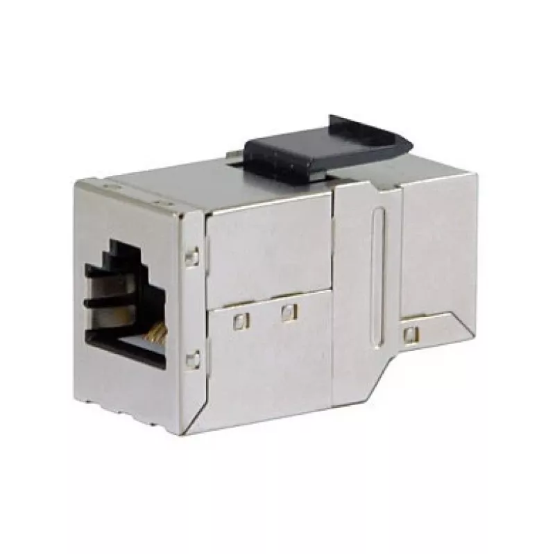Afgeschermde Cat6 keystone inline-koppelaar 8-delige set, EQUIP — plat model, RJ-45, 17×35,5×24,4 mm, zilver