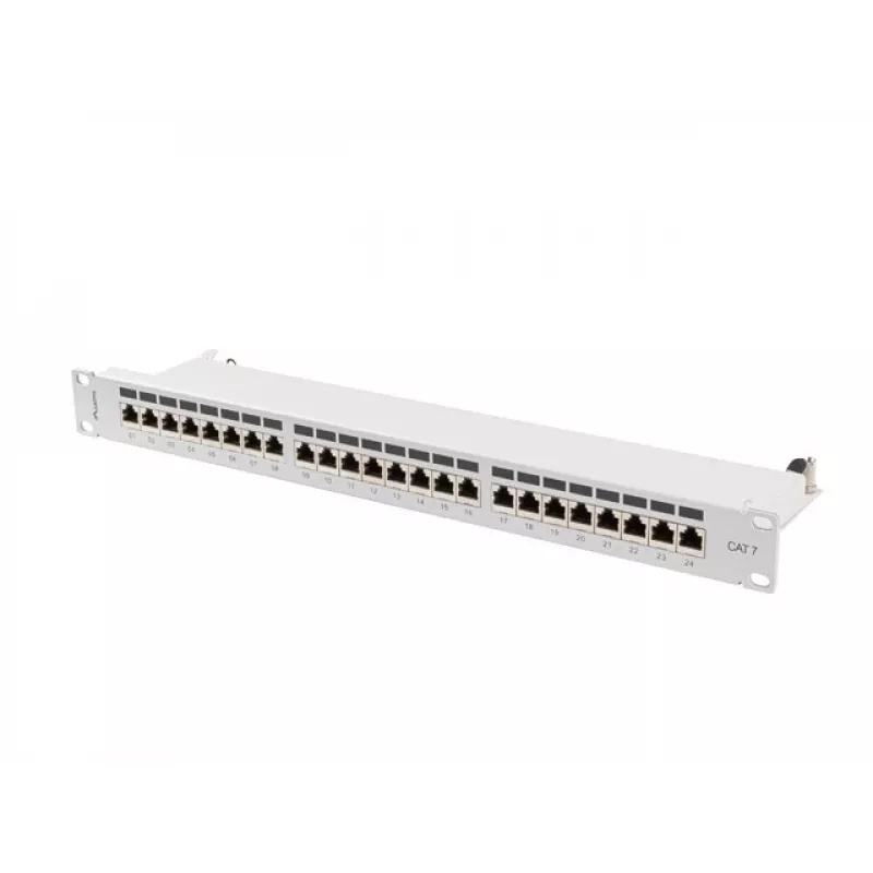 Lanberg PPS7-1024-S patchpaneel 19 inch 1U, 24 poorten, Cat7, FTP afgeschermd, grijs