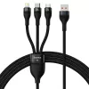 USB-kabel Baseus SUP0003351 1,2 m USB A USB C/Micro USB-A/Lightning zwart