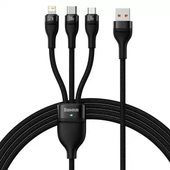 USB-kabel Baseus SUP0003351 1,2 m USB A USB C/Micro USB-A/Lightning zwart