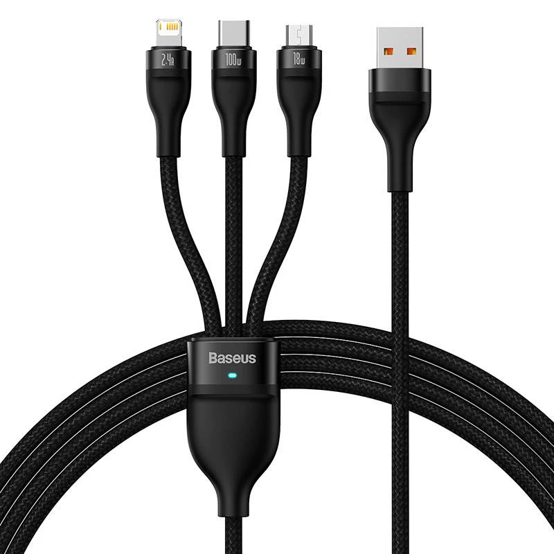 USB-kabel Baseus SUP0003351 1,2 m USB A USB C/Micro USB-A/Lightning zwart