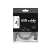 USB 2.0 A-stekker naar B-stekker kabel, 1,8 m, grijs