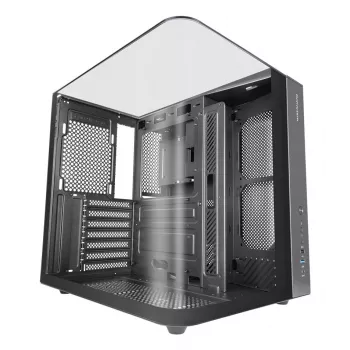 PC midi tower behuizing TACENS Mars Gaming MC-INFINIOLITE, zwart, gehard glas, ondersteunt ATX/Micro-ATX/Mini-ITX, 120 mm ventilator