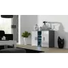 Cama sideboard 120 cm SOHO S7 grijs/wit glanzend