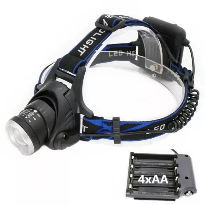 Hoofdlamp ESPERANZA EOT005 — LED Cree T6, 3W, 600 lm, AA x2, aluminium behuizing, waterdicht, schokbestendig, verstelbare hoofdband