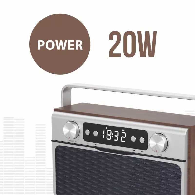 Draagbare radio MANTA RDI917PRO met bluetooth en USB-weergave