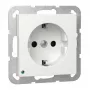 Wand-/plafond-SCHUKO-LED-lamp van Gira model 417003 met geïntegreerd Schuko-stopcontact