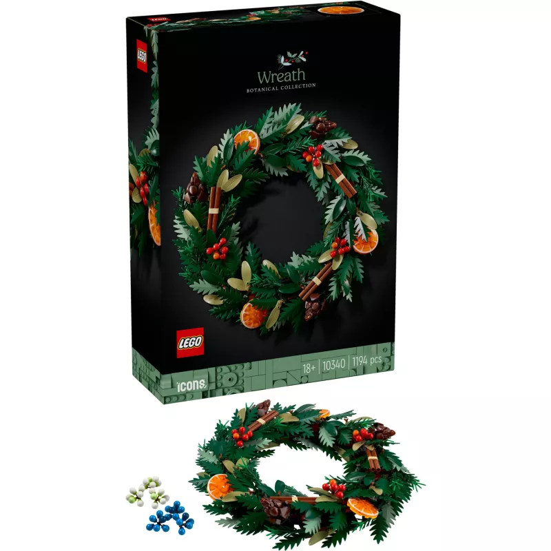 LEGO 10340 Icons kerstkrans bouwspeelgoed
