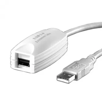 USB 2.0 verlengkabel VALUE 1 poort wit 5 m
